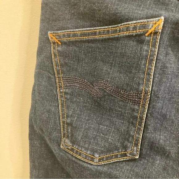NUDIE Sz 31 x 34  Dude Dan Dry Comfort Dark Button Fly Slim Jeans - Picture 12 of 15